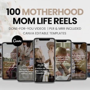 Motherhood Quotes Instagram Reels: Canva Templates (PLR & MRR)