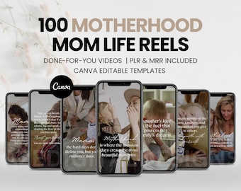 Motherhood Quotes Instagram Reels: Canva Templates (PLR & MRR)