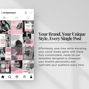 Female Entrepreneur Instagram Templates: Business Coach Social Media Posts (Canva Editable Digital Download) image 7