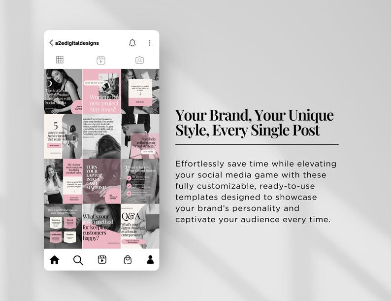 Female Entrepreneur Instagram Templates: Business Coach Social Media Posts (Canva Editable Digital Download) image 7