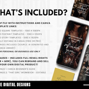 Millionaire Mindset Quotes: Black & Gold Instagram Posts (Canva Editable) image 3