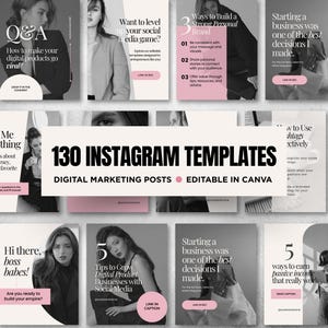 Female Entrepreneur Instagram Templates: Business Coach Social Media Posts (Canva Editable Digital Download)