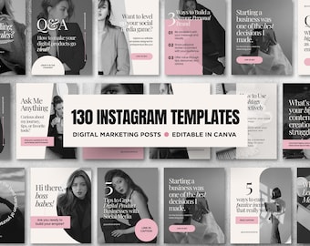 Instagram Templates: Business Coach Social Media Posts (Canva Editable Digital Download)