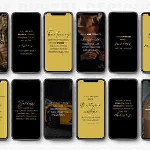 Millionaire Mindset Quotes: Black & Gold Instagram Posts (Canva Editable) image 7