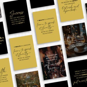 Millionaire Mindset Quotes: Black & Gold Instagram Posts (Canva Editable) image 6