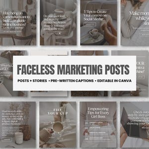 Faceless Marketing Canva Templates: Instagram Posts, Reels, Quotes (PLR/MRR Bonuses) Digital Download