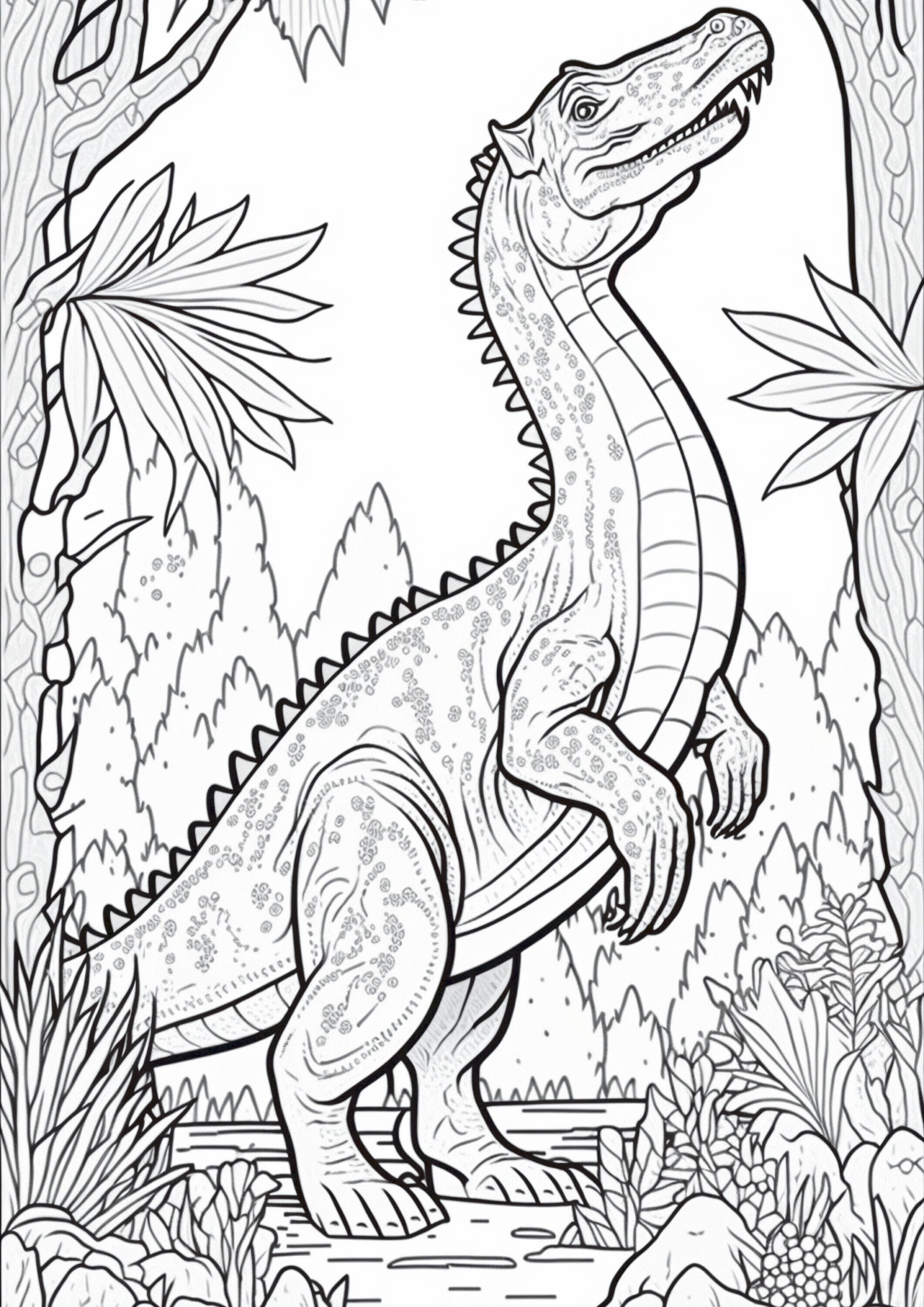Dinosaur Coloring Page - Etsy