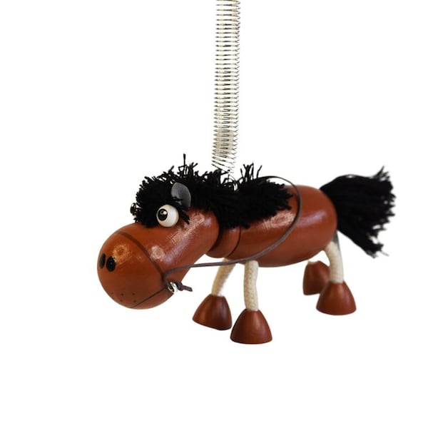 Wooden Toy On Spring - Horse - Handcrafted & Hand-painted