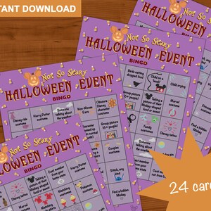 Not So Scary Halloween Bingo - Beobachtungsaktivität - 24 Karten - Lustiges Trip-Spiel - Schnitzeljagd