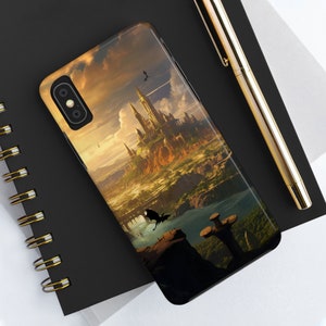 Libelle kundenspezifische Handyhülle iPhone 14 13 12 Pro Mini Tough Case, Landschaft mit Drachen Iphone 11 Abdeckung, Dnd Art Iphone X Xs Max Xr