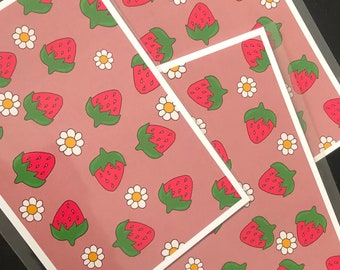 Strawberry Daisy Art Print