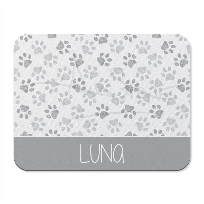 Personalized Dog Bowl Mat: Paw Print Pet Food Mat (39cm x 30cm) Option - 8