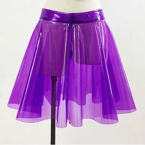 Clear PVC Women Skirt Mini Pleated Skirt Clubwear Skirts 7XL Custom