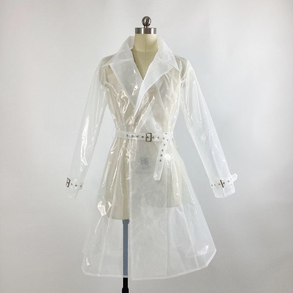 Clear PVC Long Sleeve Shirt Dress