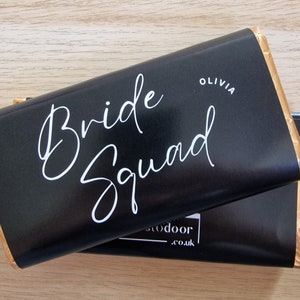 Bride Squad- Personalised Chocolate Bar Wrapper, bridesmaid proposal gift, personalised Galaxy chocolate, Bridesmaid proposal gift