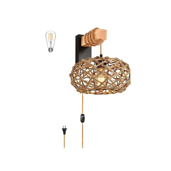 Rattan Light Fixture Etsy