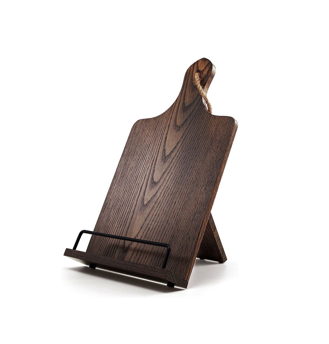 Rustic Cookbook Stand Farmhouse iPad Holder Cutting Board Etsy