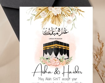 Personalised Islamic Muslim Umrah Card Greeting card Umrah Card, Umrah gift, Umrah 2023, Kaba, kaabah