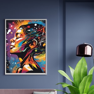 DIGITAL PRINT | Modern poster living room with color | Wall decoration art | Wall picture to download | Modern art | Wallart wall decoration picture