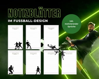 Boys Notebook Template | Soccer Design | motivational sayings | A4 | digital | for printing