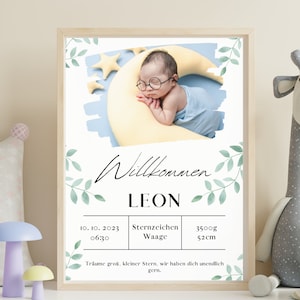 STAMPA DIGITALE | Regalo nascita, tema natale personalizzato | Annuncio di nascita | Poster bambino | Poster personalizzabile | vivaio