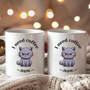 Mug with saying | Gift for girlfriend | Gift for him & her | Gift for work colleagues | Angry cat | Funny mug | Office gifts