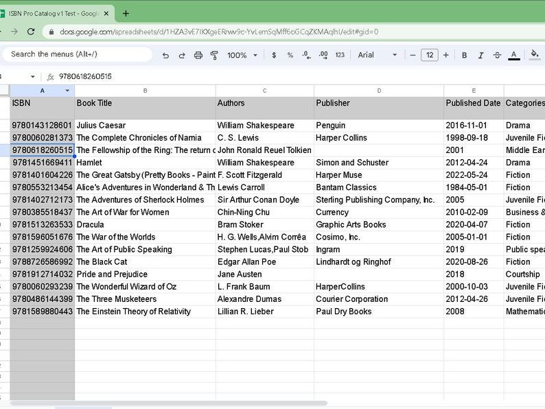 Effortless Book Catalog Spreadsheet With Google Books API ISBN Lookup