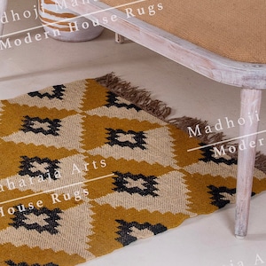 Wool and Jute Rug ,Handmade jute rug , Kitchen rug , Wool Jute rugs , Floor rug , Natural wool jute rug