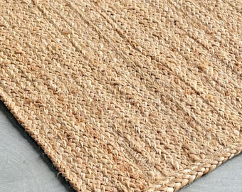 Jute Area Rug 8x10 Handmade Living Room Rug Vintage Kitchen Decorative Rug Braided Floor Custom Rug 5x7 Hallway Natural Area Rug Gifts 5x8
