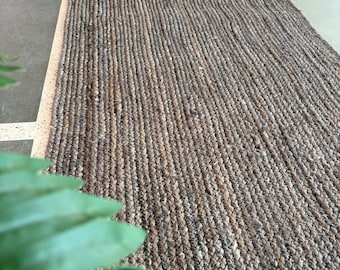 Large Runner Rug Jute Braided Hallway Runner Handwoven Rug Handmade Bohemian Rug Eco Friendly Natural Fiber Rug Kitchen Vintage Floor Rug
