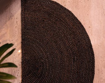 Outdoor Rug- Jute Rug Entryway Rug Handmade Rug Half Round Rug Home Decor Rug Braided Rug Kitchen Rug Dining Table Rug Bed Side Rug Area Rug