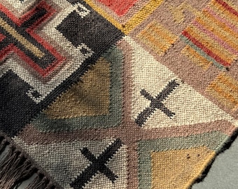 Traditional area rug Handmade Wool Rug Living Room rug Washable Rug Boho Decor Rug Area  8x10 Flat Weave Rug South West Rug 9x12 Kilim Rugs