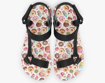 Cupcakes – Einzigartige lässige RiemchensandalenBoho-Sandalen, Frühlingssandalen, Sommersandalen, Unisex-Sandalen