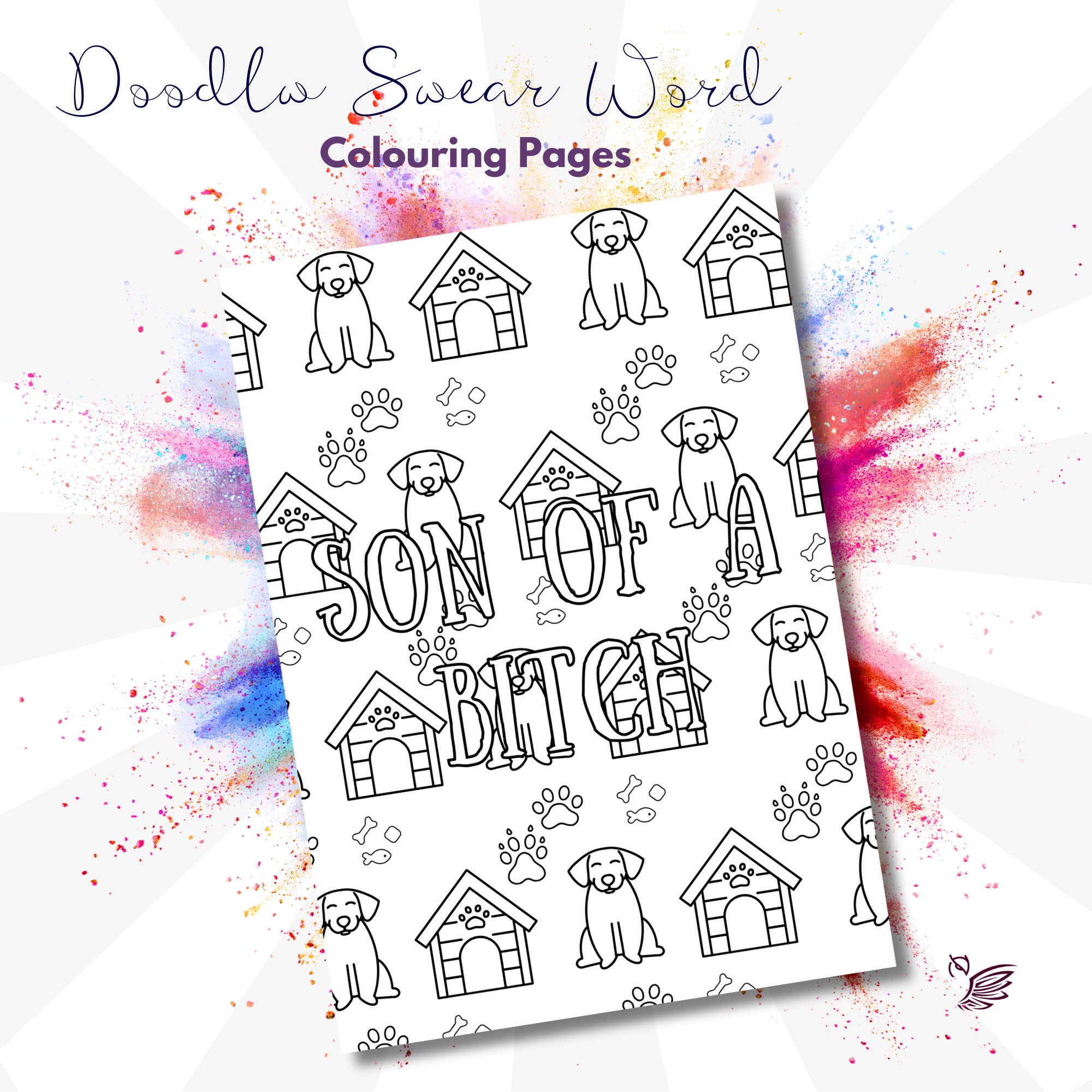 Swear Word Colouring Book Pages for Adults With Doodle Etsy Australia