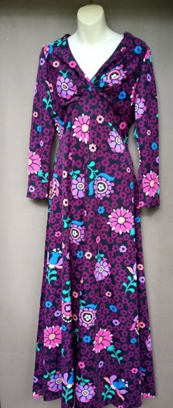 Vintage 1970's Mod Maxi Dress by Julie Miller, Cal