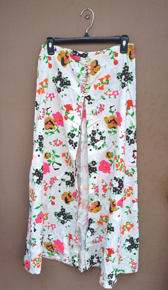 Vintage 1970's 2 pc. Floral Maxi Skirt and Panty S