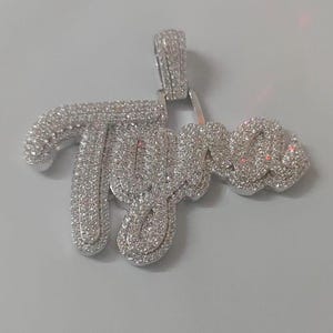 Men’s Custom Moissanite Pendant | 3ctw NAME Necklace | Hip Hop Jewelry | Bling Iced Out Charm | Luxury Gift Idea