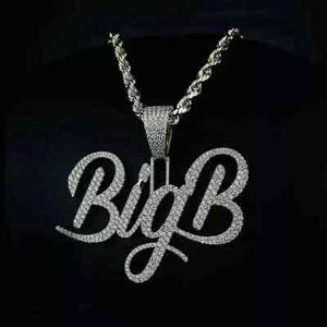 3.00 Ct Round Cut Real Moissanite Customize Name Men's Pendant 14K White Gold Plated | Gift Idea No Chain