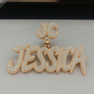 Real Moissanite Pendant| 4.00 ctw Men&#39;s Customisable &quot;NAME Pendant&quot;| Custom Charm| Hip Hop Pendant | Moissanite Pendant| Gift for Love