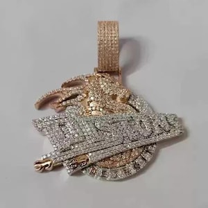 5.00 Ct Moissanite Men's Custom Letter Pendant 925 Sterling Silver | Gift Idea No Chain