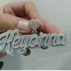 Real Moissanite Pendant | 4ctw Men's  "NAME PENDANT"| Custom Charm| Hip Hop Pendant | Best for Gift