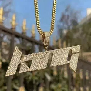 Customizable 3.30 CTW Real Moissanite Pendant | Ice-Out "Name Pendant" for Men | Personalized Hip Hop Charm | Best Christmas Gift, No Chain