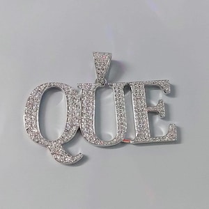 Real Moissanite Pendant| 2ctw Men's Customisable "NAME Pendant"| Custom Charm| Hip Hop Pendant | Moissanite Pendant| Christmas Gift