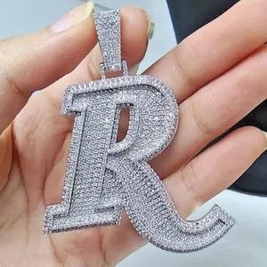 Customizable 4 CTW Real Moissanite Pendant | Ice-Out "Initial Letter Pendant" for Men | Personalized Hip Hop Charm | Best Christmas Gift