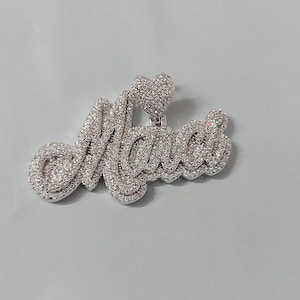 Real Moissanite Pendant| 2ctw Men's Customisable "NAME Pendant"| Custom Charm| Hip Hop Pendant | Moissanite Pendant| Birthday Gift
