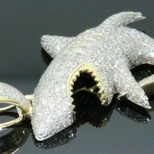 Real Moissanite Shark Pendant | 3ctw Men's Customisable "SHARK PENDANT"| Custom Charm| Hip Hop Pendant | Christmas Gift and New