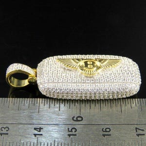 Real Moissanite Pendant | 3ctw Men's  "BENTLEY DOG TAG Pendant"| Custom Charm| Hip Hop Pendant |  Christmas Gift and New Year