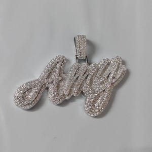 Real Moissanite Pendant | 3ctw Men's Custom "NAME" Pendant | Hip Hop Bling Charm | Iced Out Moissanite Necklace | Perfect Gift for Him
