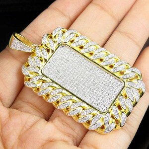 Real Moissanite Dog Tag Pendant | 3ctw Men's  "DOG TAG"| Custom Charm| Hip Hop Pendant | Gift and New
