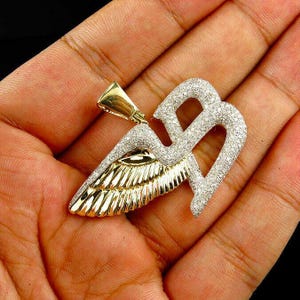 Real Moissanite Pendant | 2ctw Men's Customisable "BENTLEY WING PENDANT"| Custom Charm| Hip Hop Pendant | Christmas Gift and New